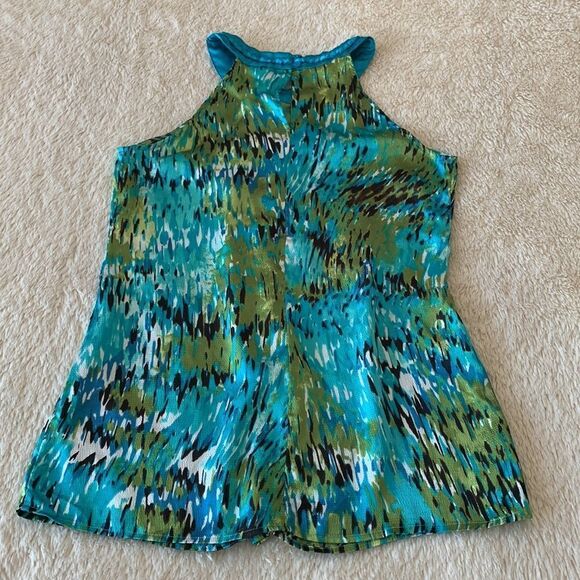 New Directions green and blue flowy blouse size medium - Picture 6 of 16